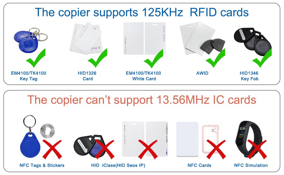 Clone Smith™ - Handheld 125KHz RFID Access Card Duplicator with 5